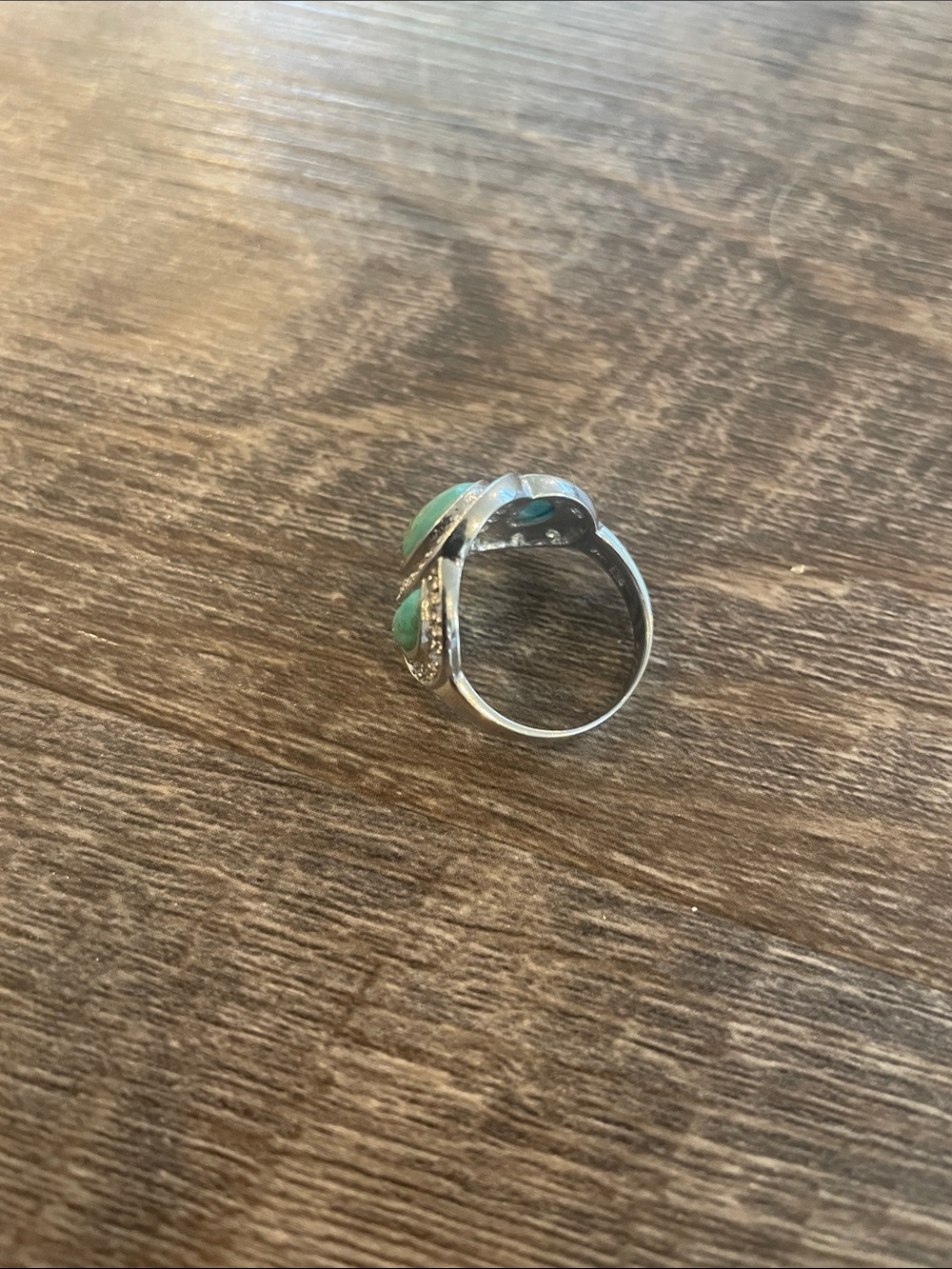 925 Silver Turquoise Stone Ring Size 7.5-8 Thailand - Picture 2 of 7
